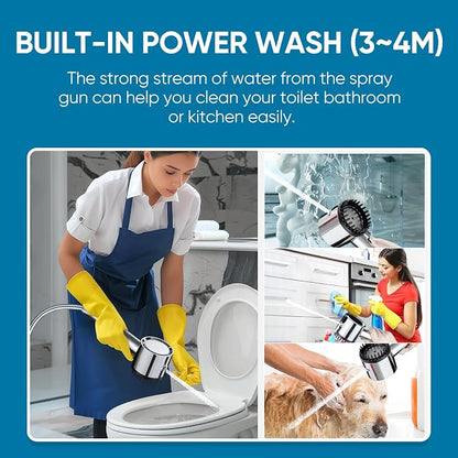 Cobbe Filtered Shower Head with Handheld, 5 Spray Mode Showerhead with Filters, Built-in Power Wash for Hard Water - Remove Chlorine - Reduces Dry Itchy Skin, Chrome