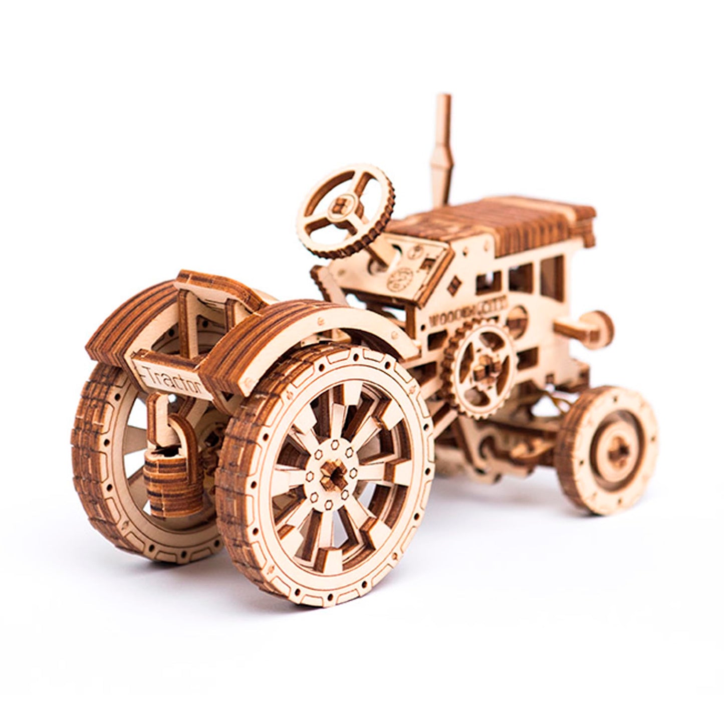 WOODEN.CITY Tractor 3D Puzzles for Adults – Mechanical Farm Tractor Model for Adults & Teens, 148-Piece DIY Kit with Moving Wheels, Made in EU