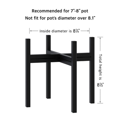 FaithLand Mid Century Plant Stand Indoor Outdoor (EXCLUDING 8" Plant Pot), Metal Planter Stand, Potted Plant Holder, Black, Hold Up to 8 Inch Planter - Upgraded Design