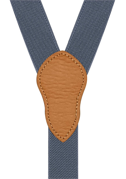 JRHEJTFZ Kids Bow Tie and Suspenders for Boys Set Adjustable Elastic with 3 Metal Clips Dusty Blue 40"