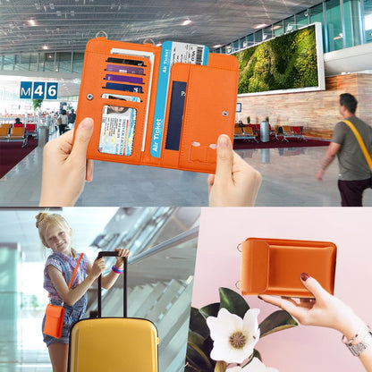 Passport Holder for Travel，Passport Holder & Neck Wallet with RFID Blocking,Hidden Neck Pouch for Travel- Holds Passports, Cards, Tickets, ID, Cash