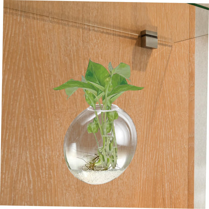 VICASKY Wall Hanging Hydroponic Glass Planter Vase for Plants Transparent Space Saving Terrarium for Home Office Garden Decoration Easy to Match Modern Wall Mounted Flower Vase