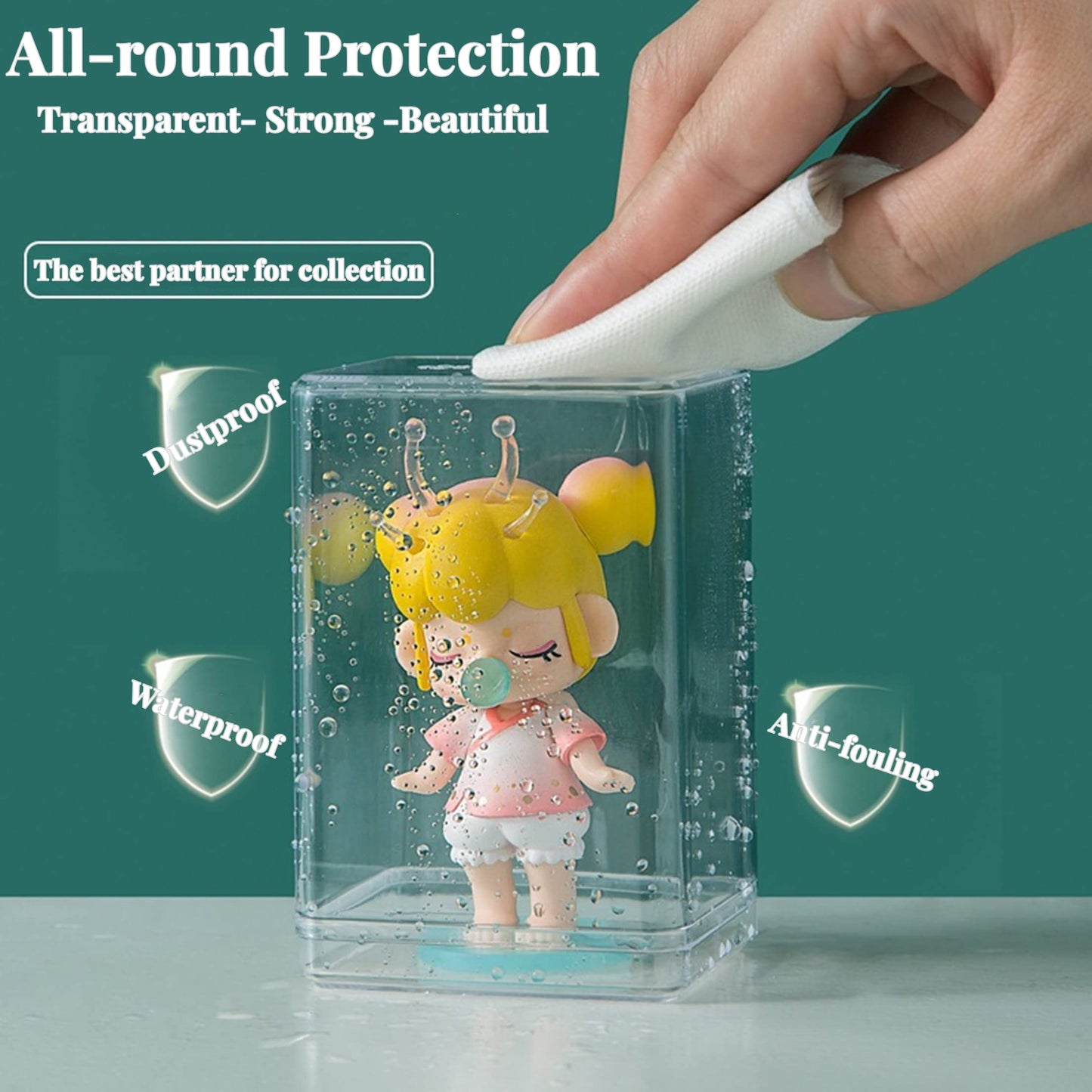 LOVPLAY Small Acrylic Box, Clear Display Box with Lid Plastic Square Cube Clear Candy Box for Birthday Party Favor