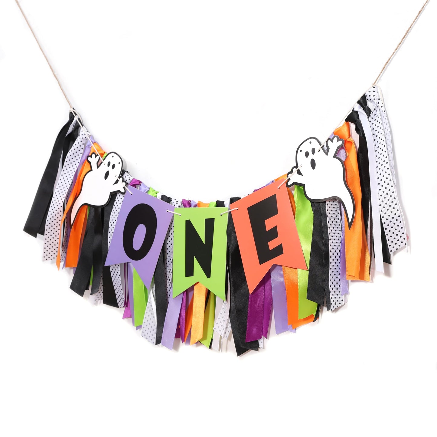 Spooky One Birthday High Chair Banner - Spooky One Birthday Decorations,Halloween First/1st High Chair Banner,Ghost 1st Decor