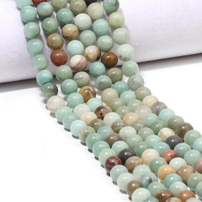 60pcs 6mm Natural Stone Beads Amazonite Beads Crystal Gemstone for Jewelry Making, DIY Bracelet Necklace