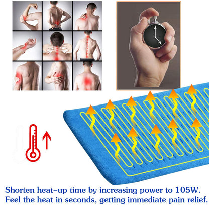 GOQOTOMO Flower Heating Pad for Back Pain Relief- 12" x 24"12 Heat Levels, 8 Timers Stay on, Machine Washable -F1224