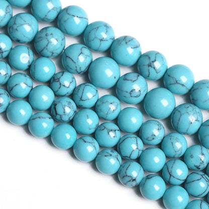 6MM 60PCS Light Blue Turquoise Spacer Loose Beads for Jewelry Making DIY Bracelet Necklace