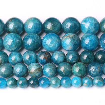 6MM 60PCS Natural Stone Blue Apatite A Grade Loose Beads for Jewelry Making DIY Bracelet