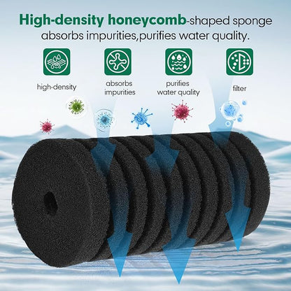 AQQA Replacement Aquarium Filter Sponge 4 Pack