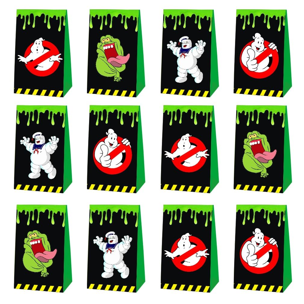 SDONY 12pcs Ghost Party Favor Gift Bags Goodie Bags, Ghost Party Supplies for Kids Birthday Decorations