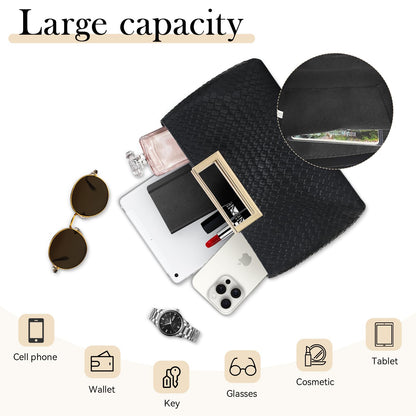 Women's PU Leather Clutch Purse Evening Bag for Wedding Party Prom Bridal – Stylish Formal Handbag (PU Leather-Black)