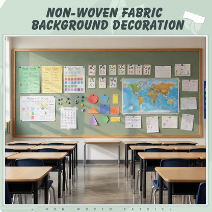 Breling 16 inch x 80 ft Fabric Bulletin Board Roll for Classroom Waterproof Non-Woven Fabric Background Roll Anti-Wrinkle Bulletin Board Background for Back to School Wall Decor DIY Craft(Sage Green)