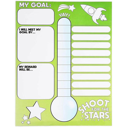 Goal Thermometer Trackers for Classrooms, 12 Pack, 6 Colors (17 x 22 in)