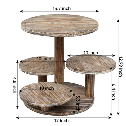SwallowLiving 5 Tier Round Cupcake Tower Stand for 60 Cupcakes Wooden Cake Stands Farmhouse Tiered Tray Decor Cupcake Display for Birthday Graduation Baby Shower Tea Party and Wedding