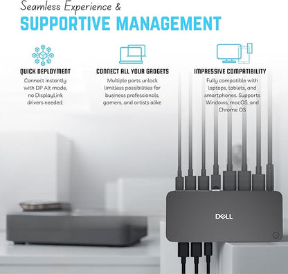 Dell WD25 USB-C Docking Station with 100W Power, Dual Display HDMI/DP, 2.5GbE LAN, and USB-C Cable – 3-Year Warranty