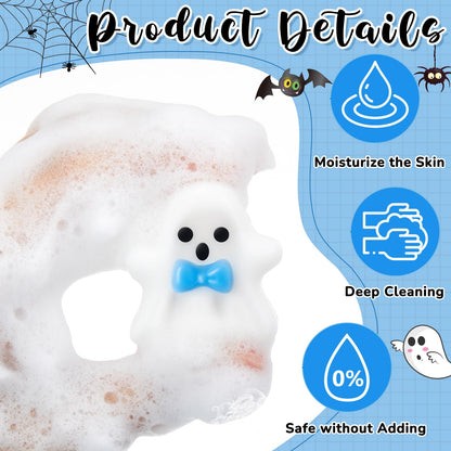 Leelosp 12 Set A Little Boo is Almost Due Baby Shower Halloween Baby Shower Soap Favor Decorations Ghost Shaped Soap for Halloween Boo Party Supplies(Blue)