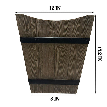 LLyFreira 2 Pack 13 Inch Indoor & Outdoor Plastic Plant Pots, Flower Pots, Flower Planters with Imitation Wood Grain Design