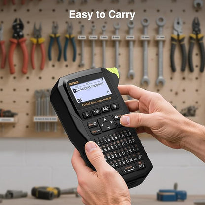 SUPVAN G15M Mini Portable Label Maker Machine with Tapes, Rechargeable 1200mAh Battery Thermal Transfer Printer, Compatible with Multi-Type Label, Home, Garage, Office & Outdoor
