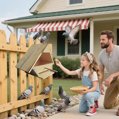 Mourning Dove Bird House - Outdoor Solid Wood Nesting Box with Predator Guard for Backyard, Garden, Patio | Handmade, Weather Resistant, Easy Mount