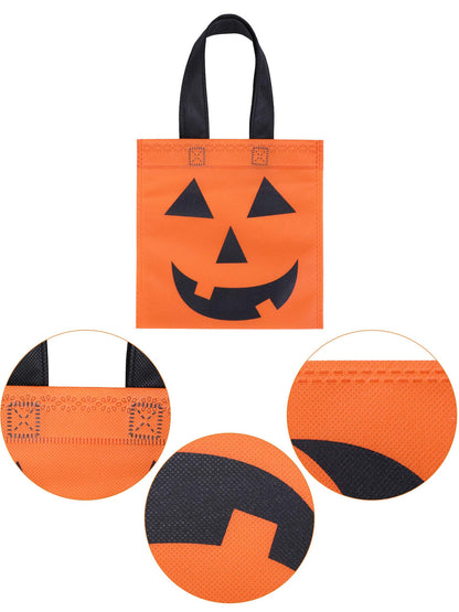Boao 24 Pieces Halloween Lantern Pumpkin Tote Bags Non Woven Candy Bags for Halloween Party(7.9 x 7.9 Inch)