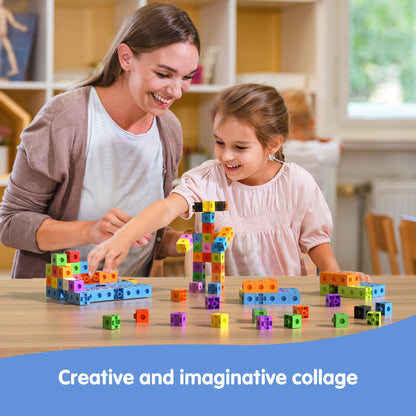 TOMMYHOME Math Linking Cubes with Box 301PCS, Preschool Math Manipulative, Kids Counting Blocks Play Set, Suitable for Learning Educational Supplies in Kindergarten. Great Gift for Boys & Girls (1)
