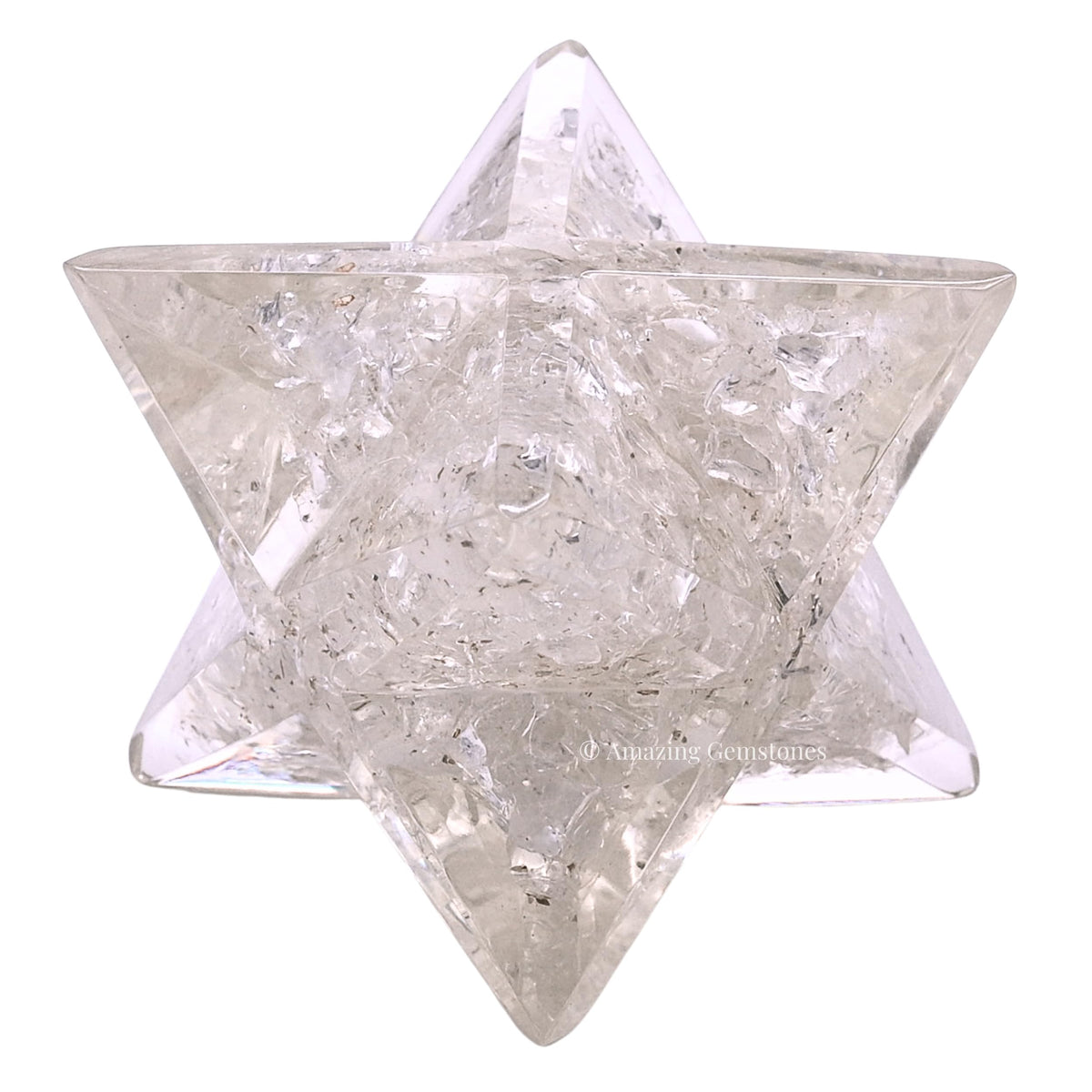 Amazing Gemstone 1 Pcs Clear Quartz Large Crystal Orgone Merkaba Star for Reiki Healing Meditation and Crystal Grid (Sharpest Edges)