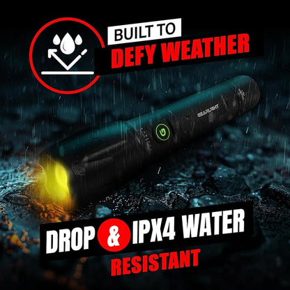 GearLight S1000 LED Tactical Flashlight - High Lumens, USB-C Fast Charging, Dual-Button, IPX4 Water-Resistant, Pocket-Sized for Camping & Emergencies with Batteries - 2 Pack, (Rechargeable)