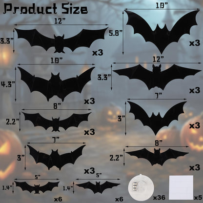 Ghost Garland&Light Up Halloween Bat Wall Decor