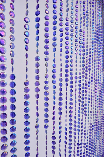 FlavorThings Diamond Cut Crystal Beaded Curtain for Doorway Room Closet Divider Party Wedding Kids Bedroom Decorations,Diamond Cut Bead Curtain (Iridescent Blue, 3FT x 6FT)