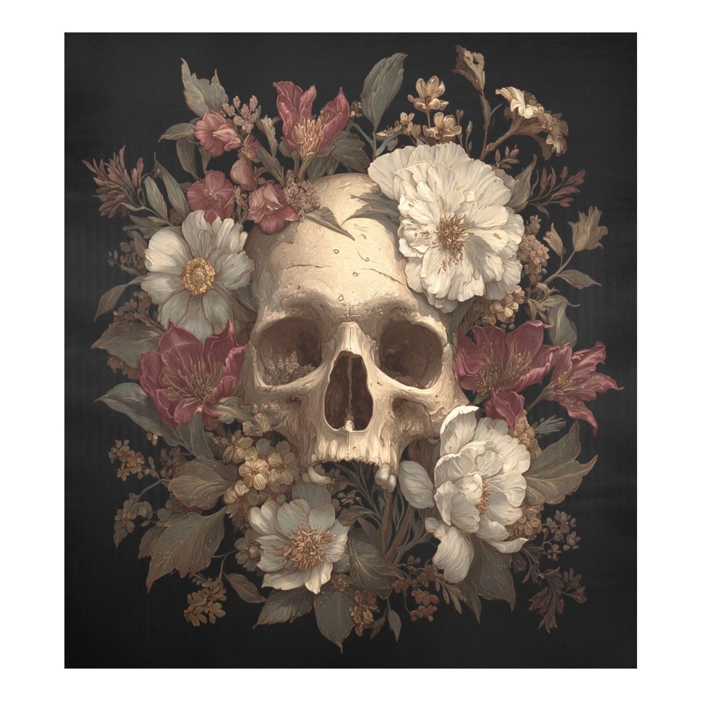 Halloween Skull White Flowers Dishwasher Magnet Cover for The Front Magnetic Dishwasher Magnets Decorative Cover Panel Magnetic Refrigerator Covers for Kitchen Farmhouse Home Decor - 23 X 26 in