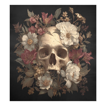 Halloween Skull White Flowers Dishwasher Magnet Cover for The Front Magnetic Dishwasher Magnets Decorative Cover Panel Magnetic Refrigerator Covers for Kitchen Farmhouse Home Decor - 23 X 26 in
