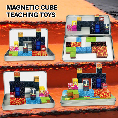 uMadeUs Magnetic Blocks Building Set - Puzzle Cubes as STEM Toys for Kids - Toddlers Sensory Construction Tiles - Ages 3+ Creative Educational Games for Boys and Girls - Magic Portal 100pc Block