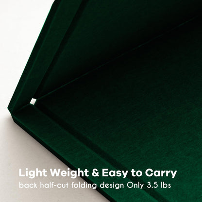 Large Bulletin Board - 60 x 36 Inches, Decorative Felt Pin Board for Wall - 5' x 3' Foldable Photo Display Board with Self-Adhesive Tape, Includes 20 Push Pins - Dark Green