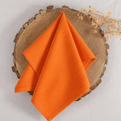 LANEPORTIA Cloth Napkins Set of 6 Solid Dinner Napkins 18x18 Inch, 100% Cotton, Soft Absorbent Reusable Washable Durable Napkin, Decorations, Restaurant, Wedding & Table Décor - Orange