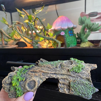 YZHZOM Resin Aquarium Wood Small Reptile Hide Aquarium cave Betta Log Aquarium Ornament pleco cave Snake Hideout (Tree bark)