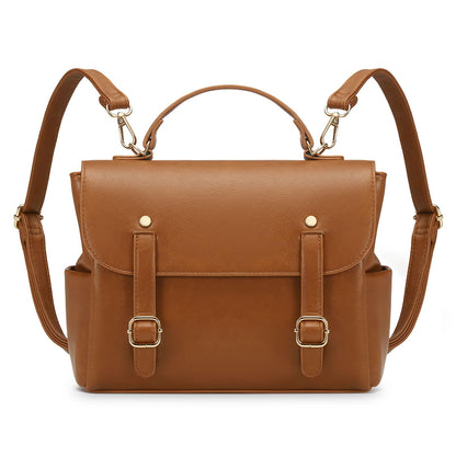Convgo Mini Backpack Purse for Women, Small Fashion Backpack Vintage PU Leather Shoulder Bag Casual Travel Collage, Brown
