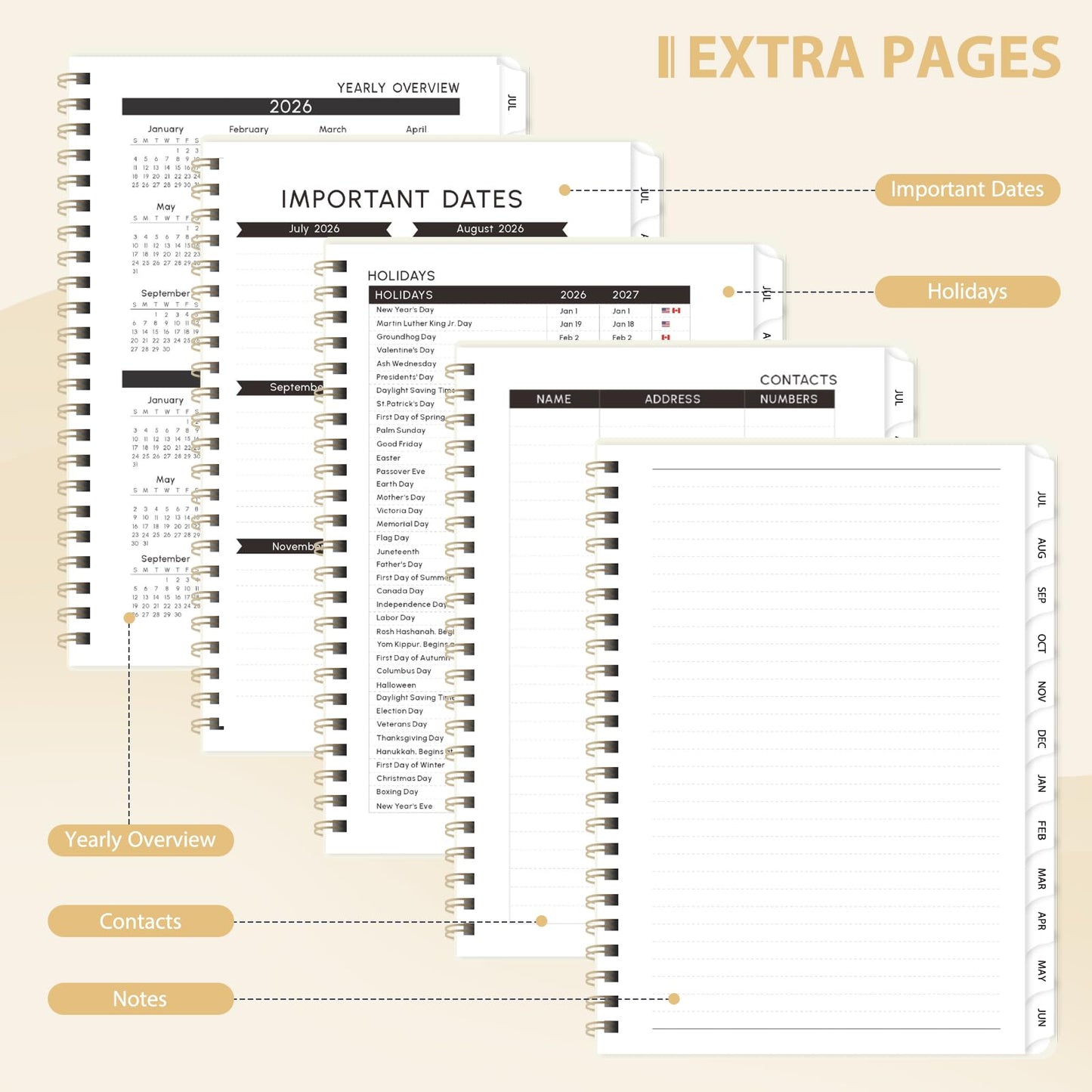 Planner 2026-2027, Weekly and Monthly Academic Planner, July 2026 - June 2027, Hardcover Calendar Agenda Book for School Year Planning, School Supplies for Teacher and Student, A5(6.3'' x 8.5'')