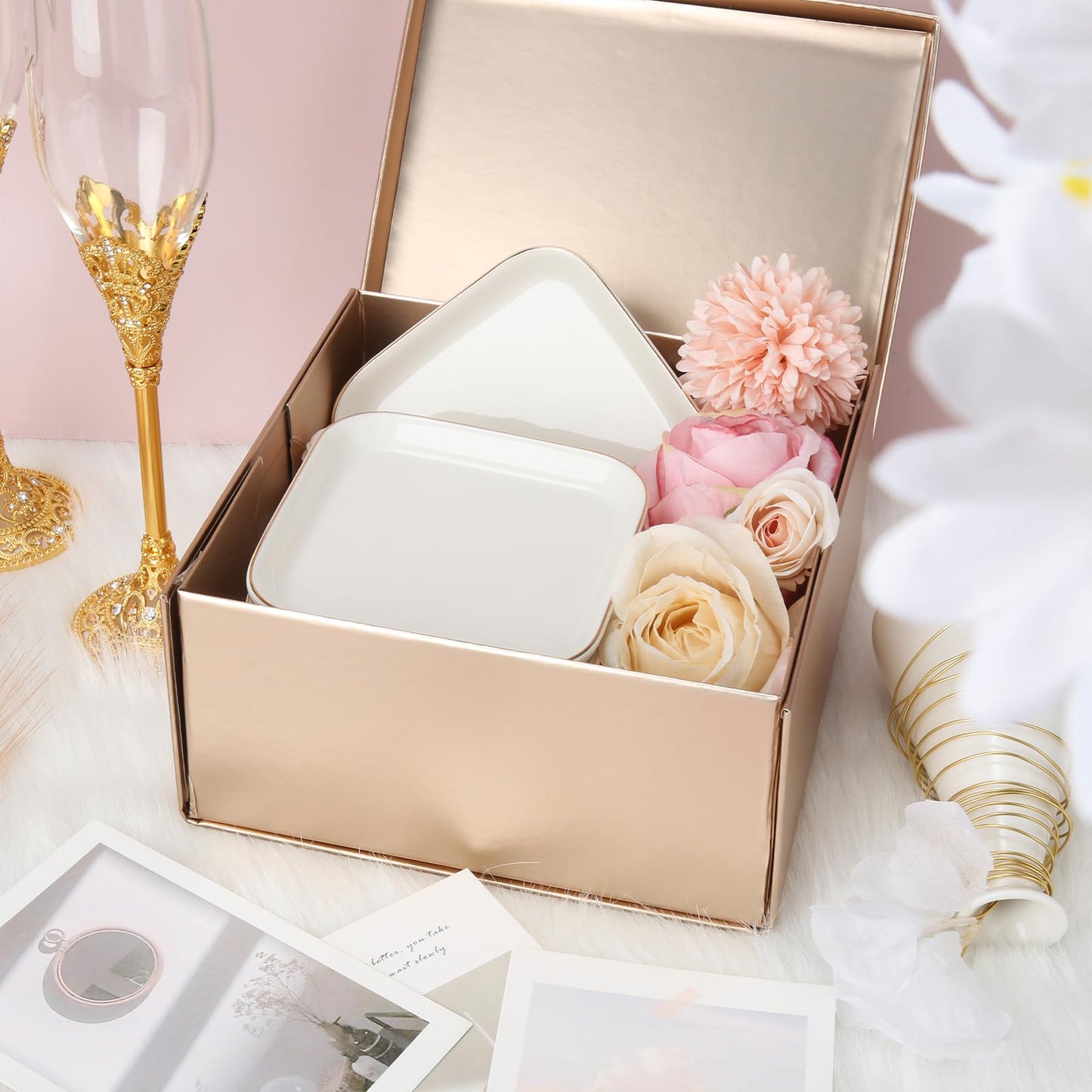 8 Pcs Ceramic Jewelry Tray 4.4 in Jewelry Dish for Women, Trinket Dish Ring Dish Bulk Decorative Trinket Dishes for Rings Earrings Necklaces, Bracelets Bridal Shower Wedding Birthdays Gifts Women