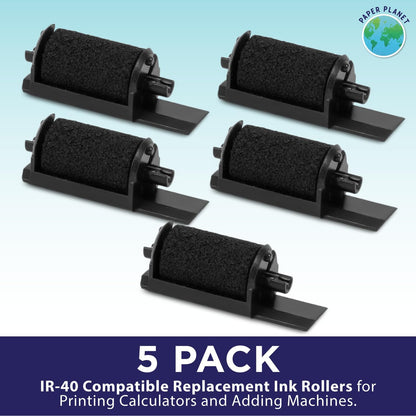 Black Printing Calculator Ribbons Compatible with IR40 by Paper Planet | Replacement Adding Machine Ink Ribbon Compatible with Canon, Casio, Sharp, Adler, and Victor IR40 Adding Machines | 5 Pack