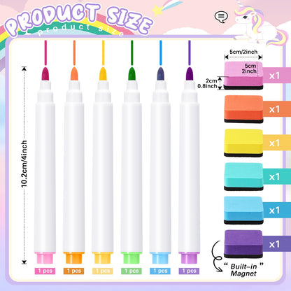 24 Pcs Dry Erase Pocket Reusable Sleeves 10" x 14" Clear Plastic Sheet Protectors with Markers and Mini Dry Erasers for Paper(Pastel)