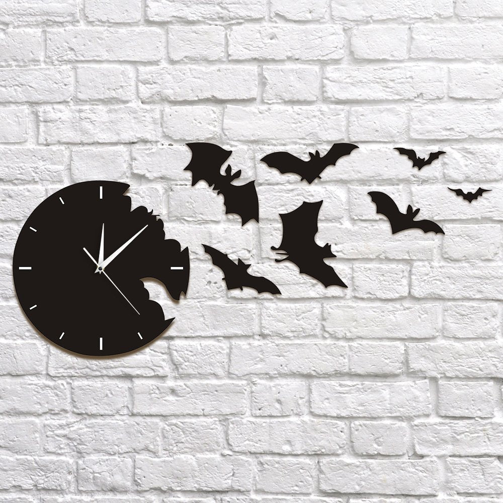 The Geeky Days Bat Clock Analog Wall Watch, 11.81 inch, Black