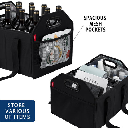 LUILANC Bottle Wine Carrier Collapsible 12 Bottle Storage Box Reusable Portable Carrier Case for Tote Bag Moving, Vacation Caddy Grocery Shopping Wine Tasting Access
