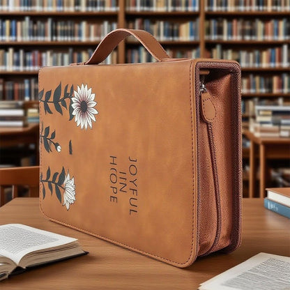 Leather Bible Cover Case with Durable Handle Quilted, Bible Journaling Kit, Bible Study Supplies & Christian Gift for Women and Teens
