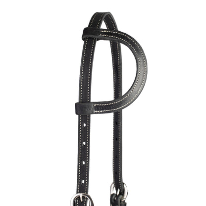 Weaver Leather Flat Sliding Ear Headstall , Black, Horse