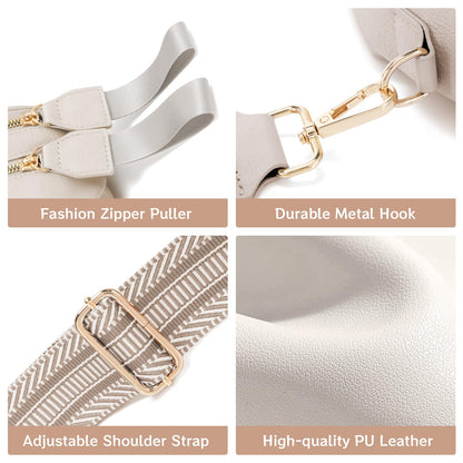 oscaurt Leather Crossbody Bag Bum Bag for Women Large Sling Bag Cross Body Purse Shoulder Handbag Fanny Pack