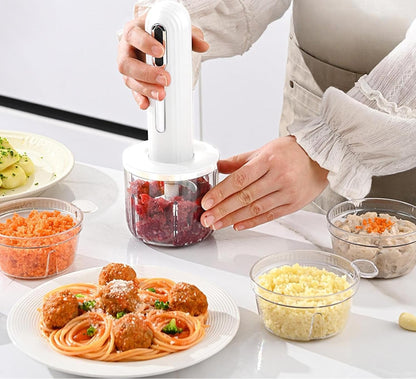 250ML Electric Garlic Chopper, Mini Portable Veggie Choppers, Garlic Grinder Masher Onion Chopper, Blender to Vegetable, Wireless Food Processor for Ginger, Chili, Fruit, Meat, etc