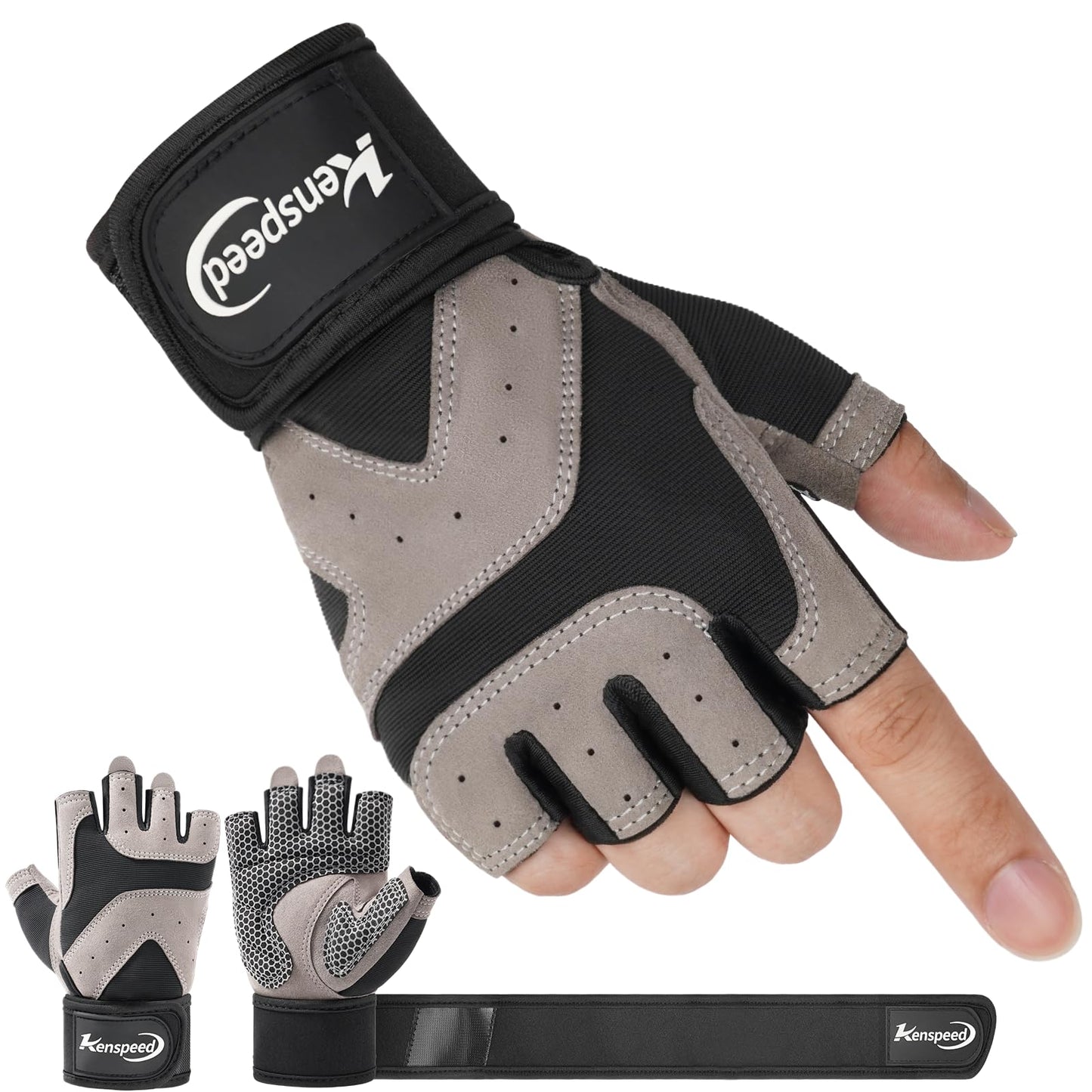 Workout Gloves Gym Gloves for Men and Women Weight Lifting Gloves with Wrist Support Full Palm Protection Breathable for Trainning, Cycling, Pull-ups, Rowing, Climbing