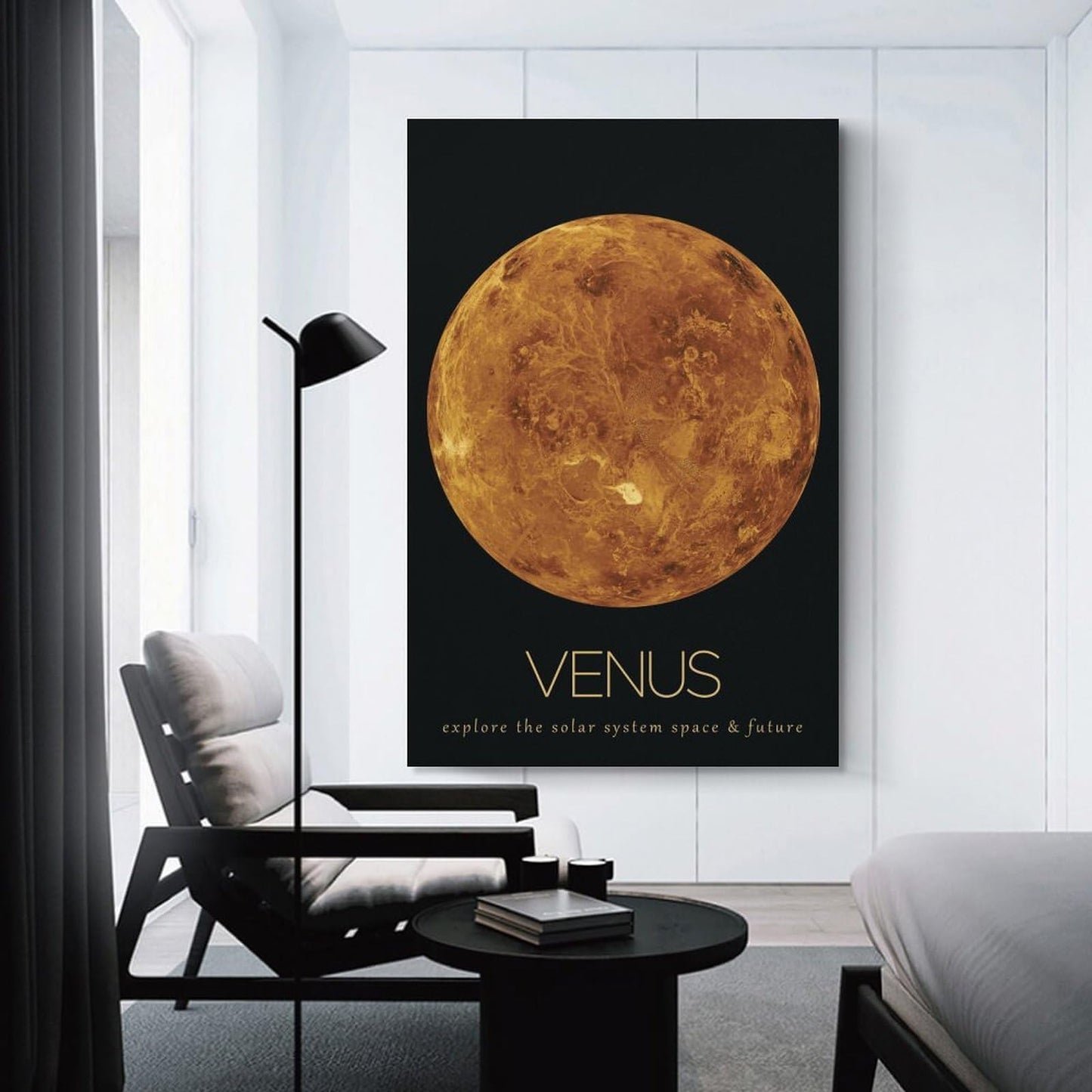 LGDSBHH Minimalist Venus Solar System Canvas Wall Art - Educational Space Planet Poster - Science Classroom & Kids Bedroom Decor - 12x18 Inch (Unframed)