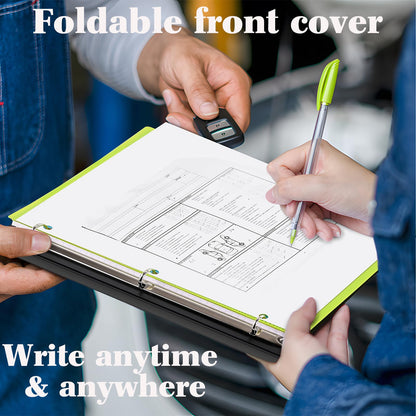 INFUN 1 Inch Telescoping Project Organizer Binder-2PCS,13 Pocket, Customizable Front Cover, 5 Colors Pocket Divider and Plastic Binder Pocket，225 Sheet Capacity-Red