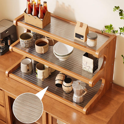 Wynfelo 3-Tier Wooden Mug Holder Countertop, Coffee Cup Holder Mug Display Coffee Mug Organizer Mug Rack for Coffee Station Organizer Mug Shelf for Cabinet for Kitchen, Home,Natural